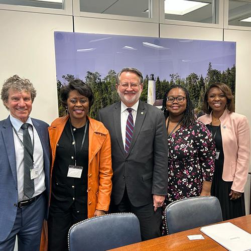 Small business owners meeting with policymakers