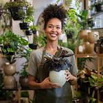 Small business owner in flower shop