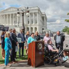 Andrea Deutsch participated in a press event hosted by Economic Security Project Action and Representative Adam Gray